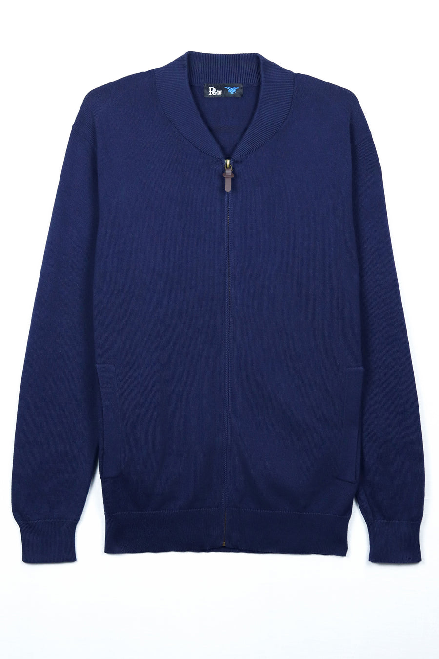 Navy Full Zipper Sweater