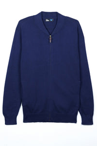 Navy Full Zipper Sweater