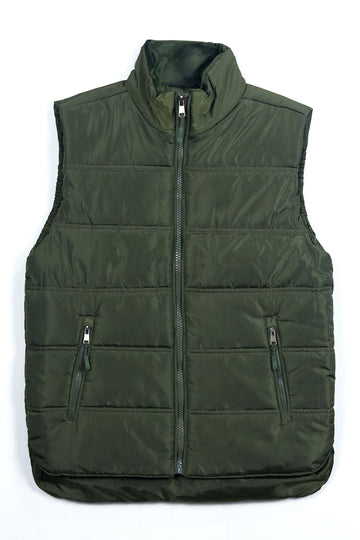 Nylon Puffer Gilet - Olive