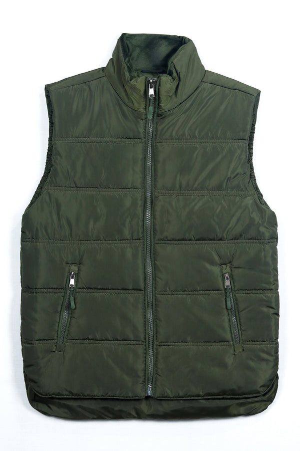 Nylon Puffer Gilet - Olive