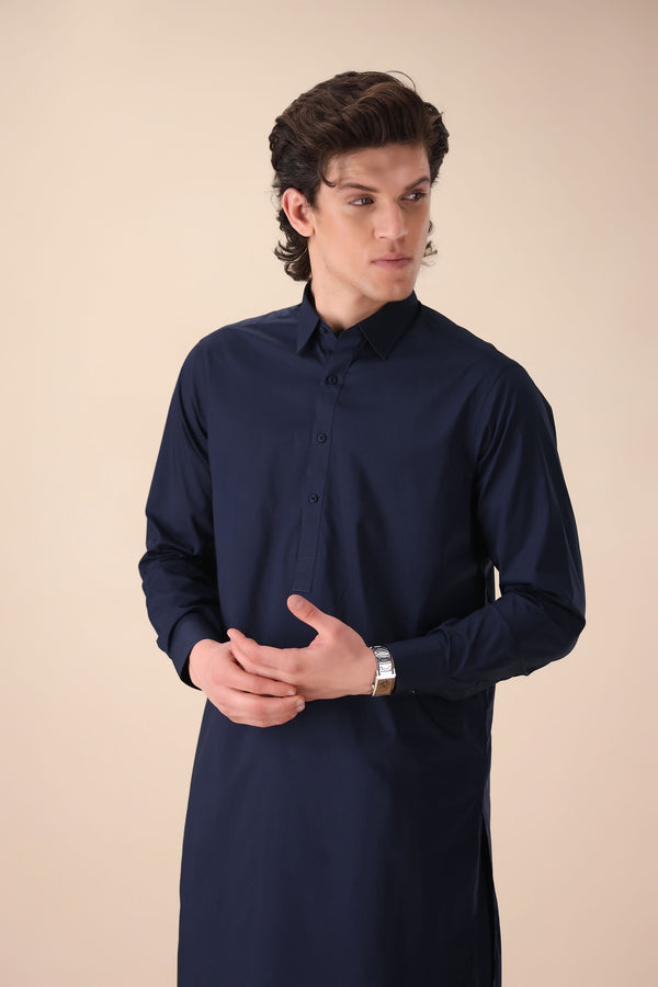 Regal Navy Regular Fit Shalwar Kameez