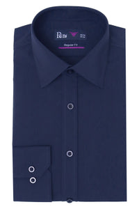 Navy Pure Cotton Dress Shirt
