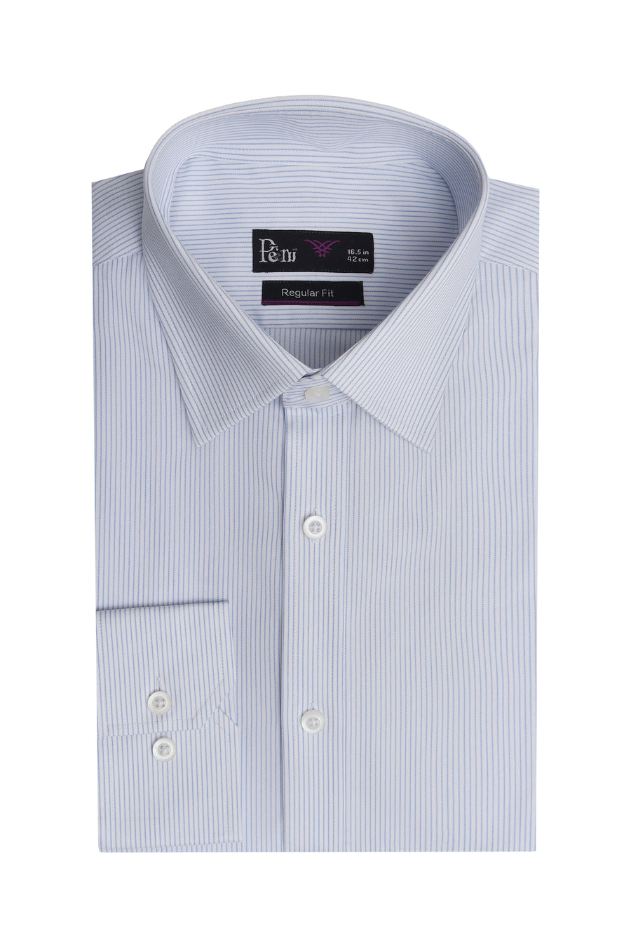 White & Blue Stripe Dress Shirt - Soft Luxury Finish
