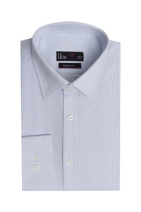 White & Blue Stripe Dress Shirt - Soft Luxury Finish