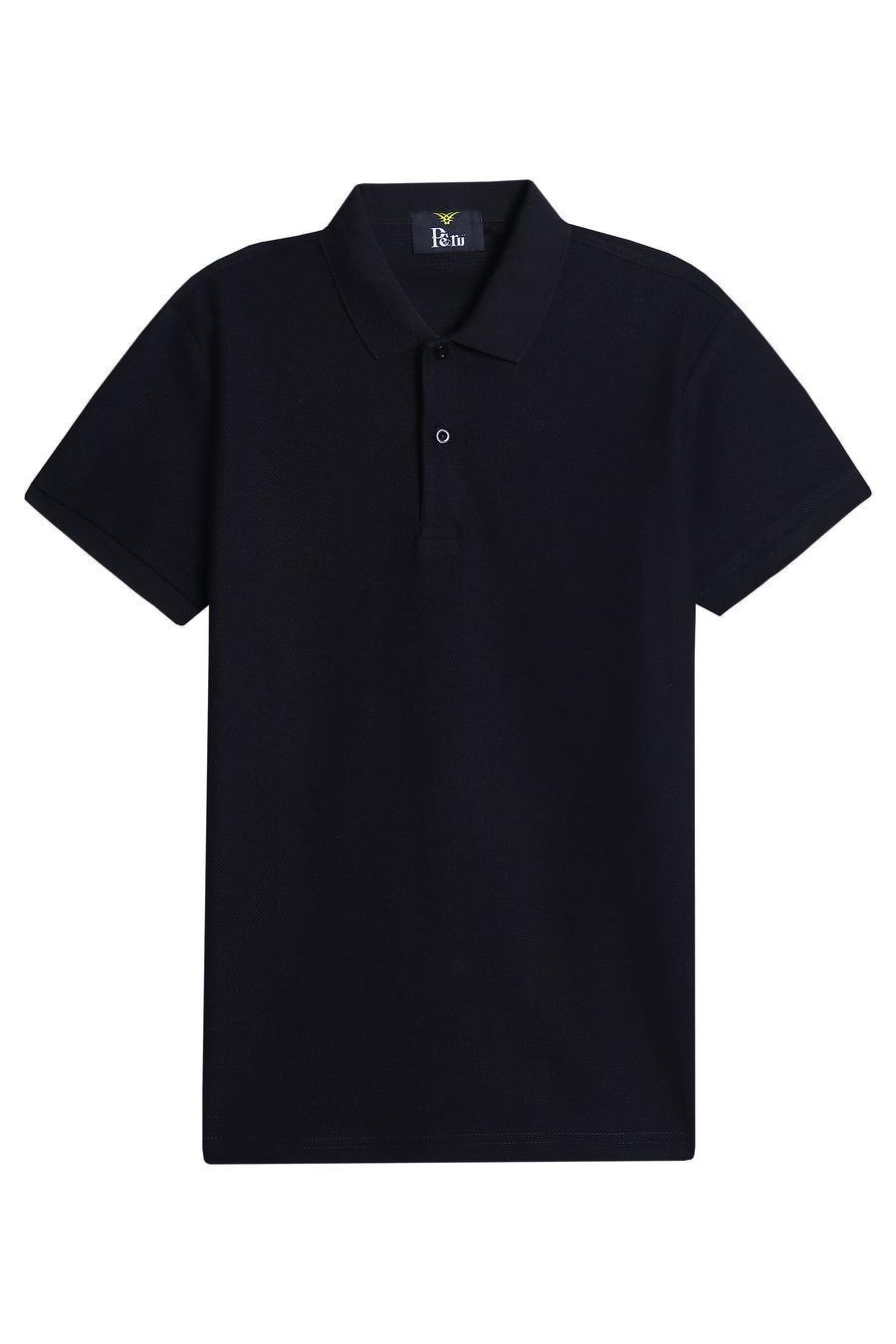 Jet Black Birdseye Knit Polo