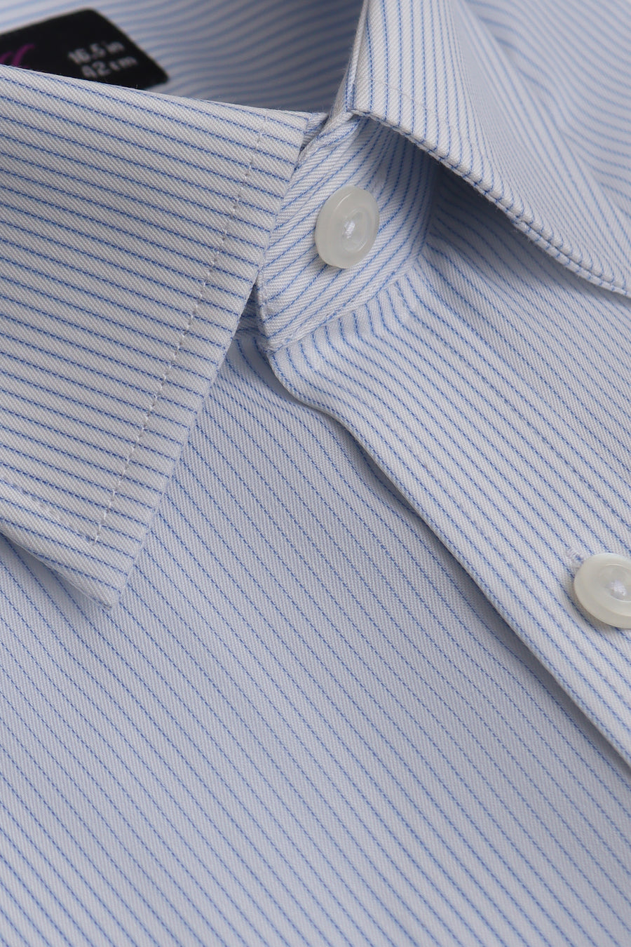 White & Blue Stripe Dress Shirt - Soft Luxury Finish