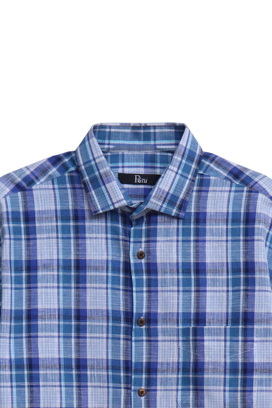 Blue & White Cotton Linen Shirt