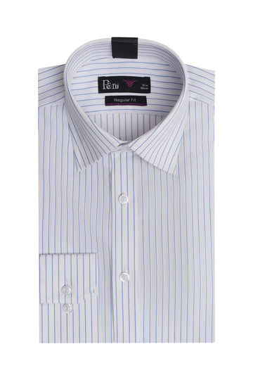 White Stripe Dress Shirt - Soft Luxury Finish