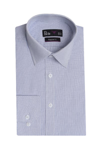 White & Blue Regular Fit Dress Shirt – Soft Luxury Finish