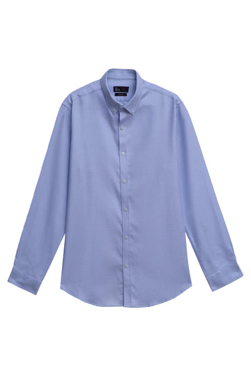 Blue & White Self Textured Shirt
