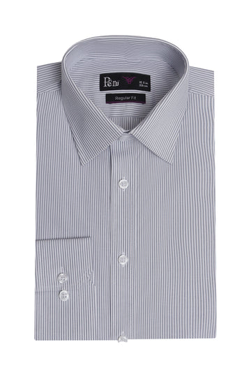White Stripe Dress Shirt - Soft Luxury Finish
