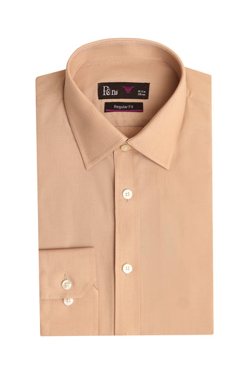 Beige Regular Fit Dress Shirt – Soft Luxury Finish