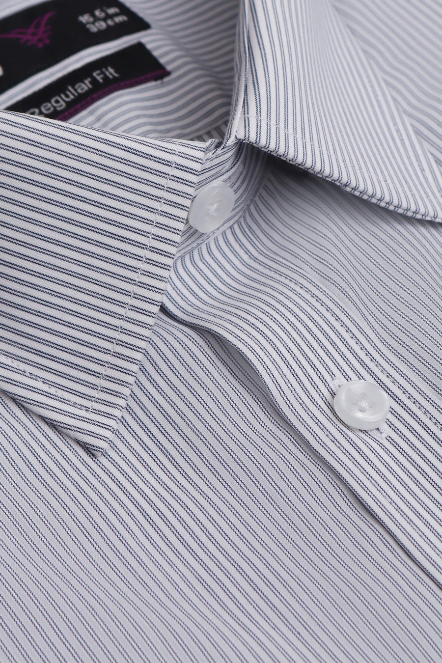 White Stripe Dress Shirt - Soft Luxury Finish