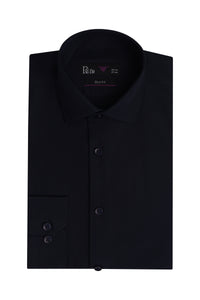 Black Slim Fit Dress Shirt – Soft Luxury Finish