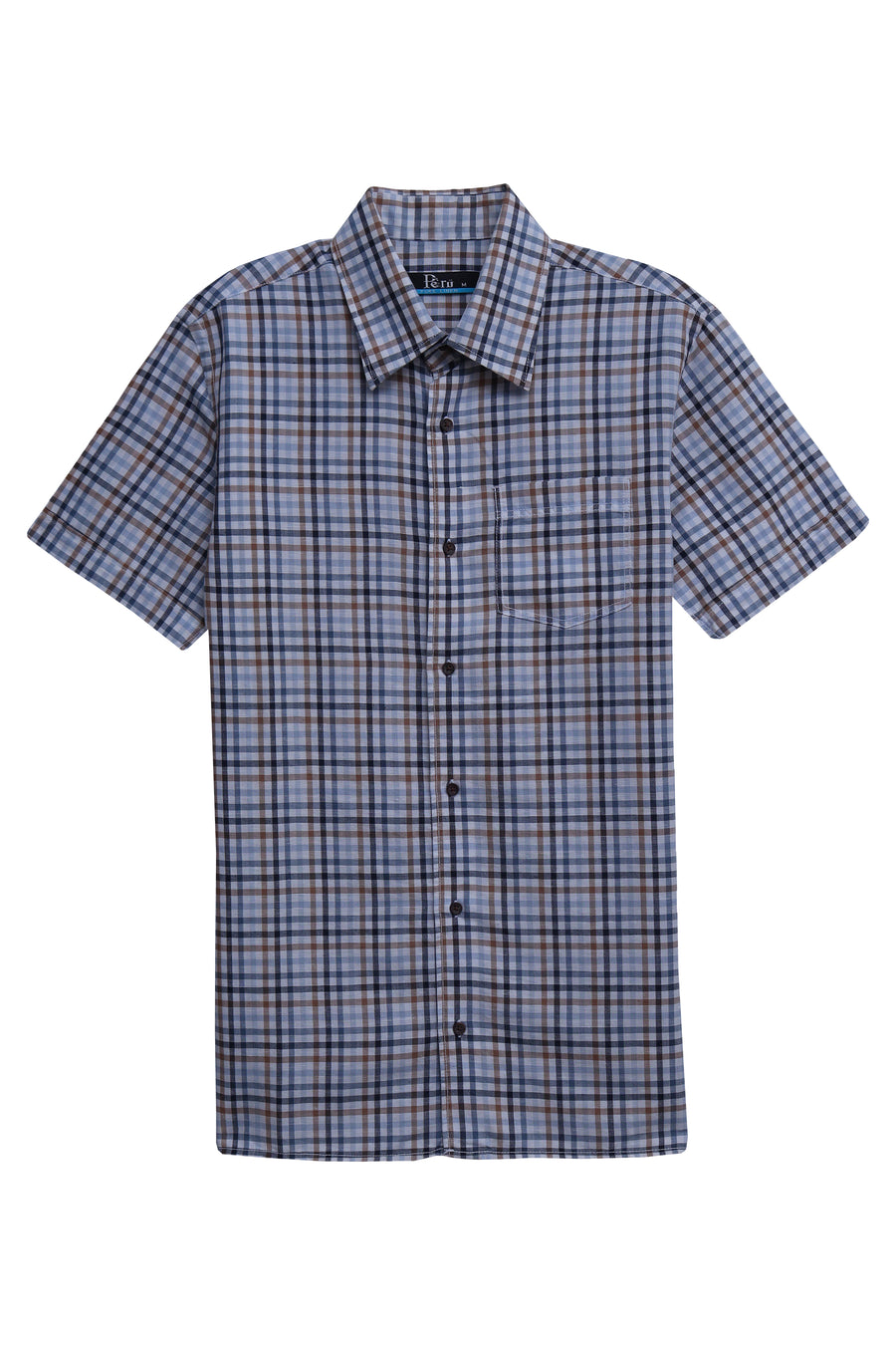 White & Brown Linen Blend Shirt