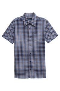 White & Brown Linen Blend Shirt