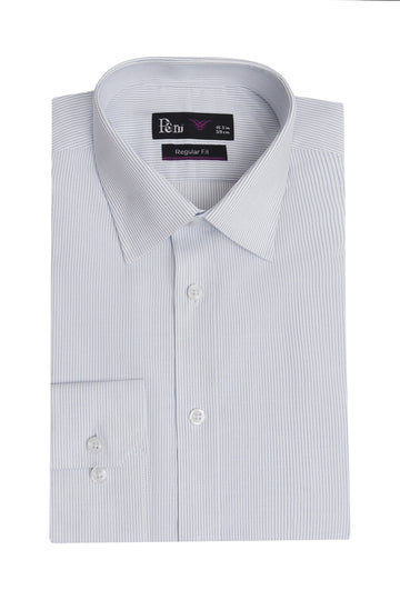 White & Blue Stripe Dress Shirt – Soft Luxury Finish