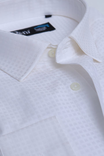 White Dotted Formal Shirt