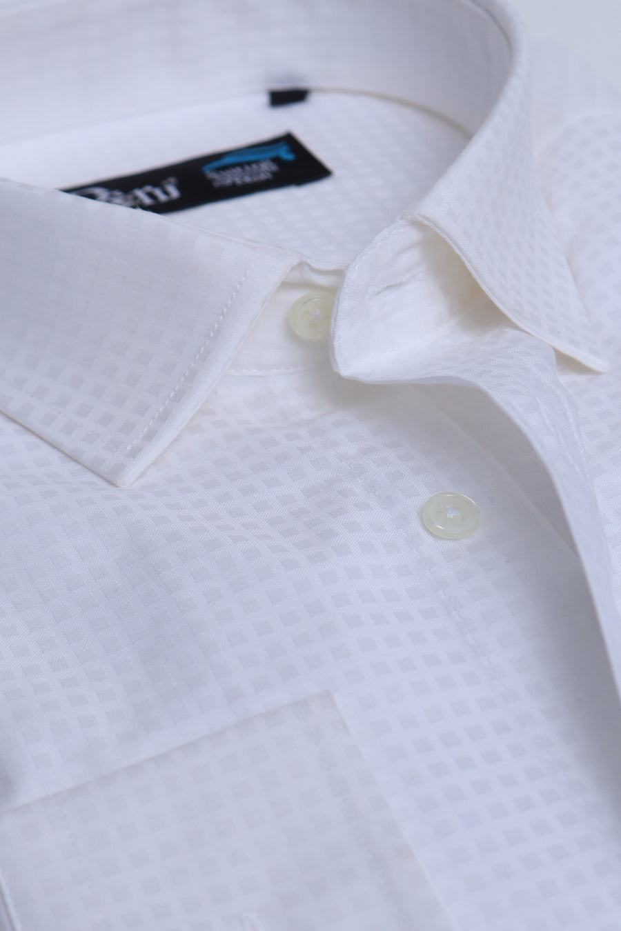 White Dotted Formal Shirt