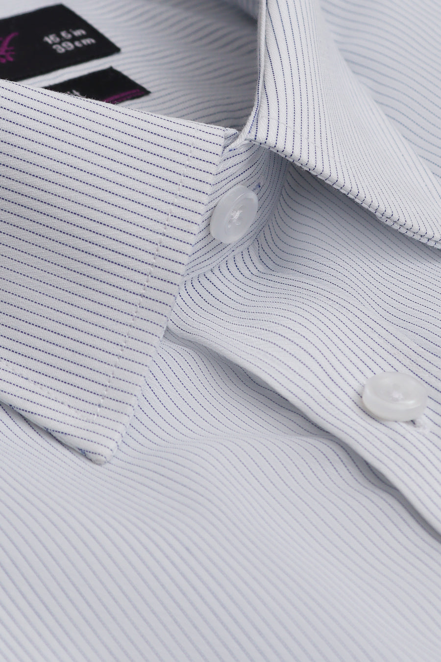 White & Blue Stripe Dress Shirt – Soft Luxury Finish