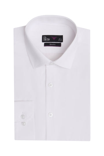 White Slim Fit Dress Shirt – Soft Luxury Finish