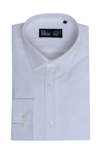 Dotted Off White Formal Shirt