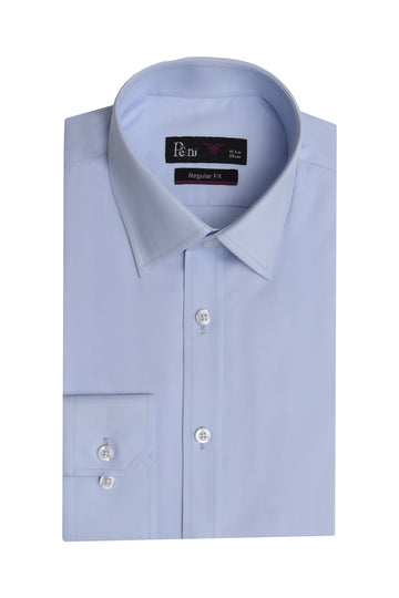 Sky Blue Regular Fit Dress Shirt – Soft Luxury Finish