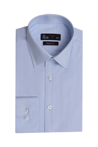 Sky Blue Regular Fit Dress Shirt – Soft Luxury Finish