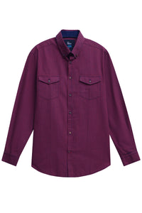Maroon & Navy Check Double Pocket Shirt