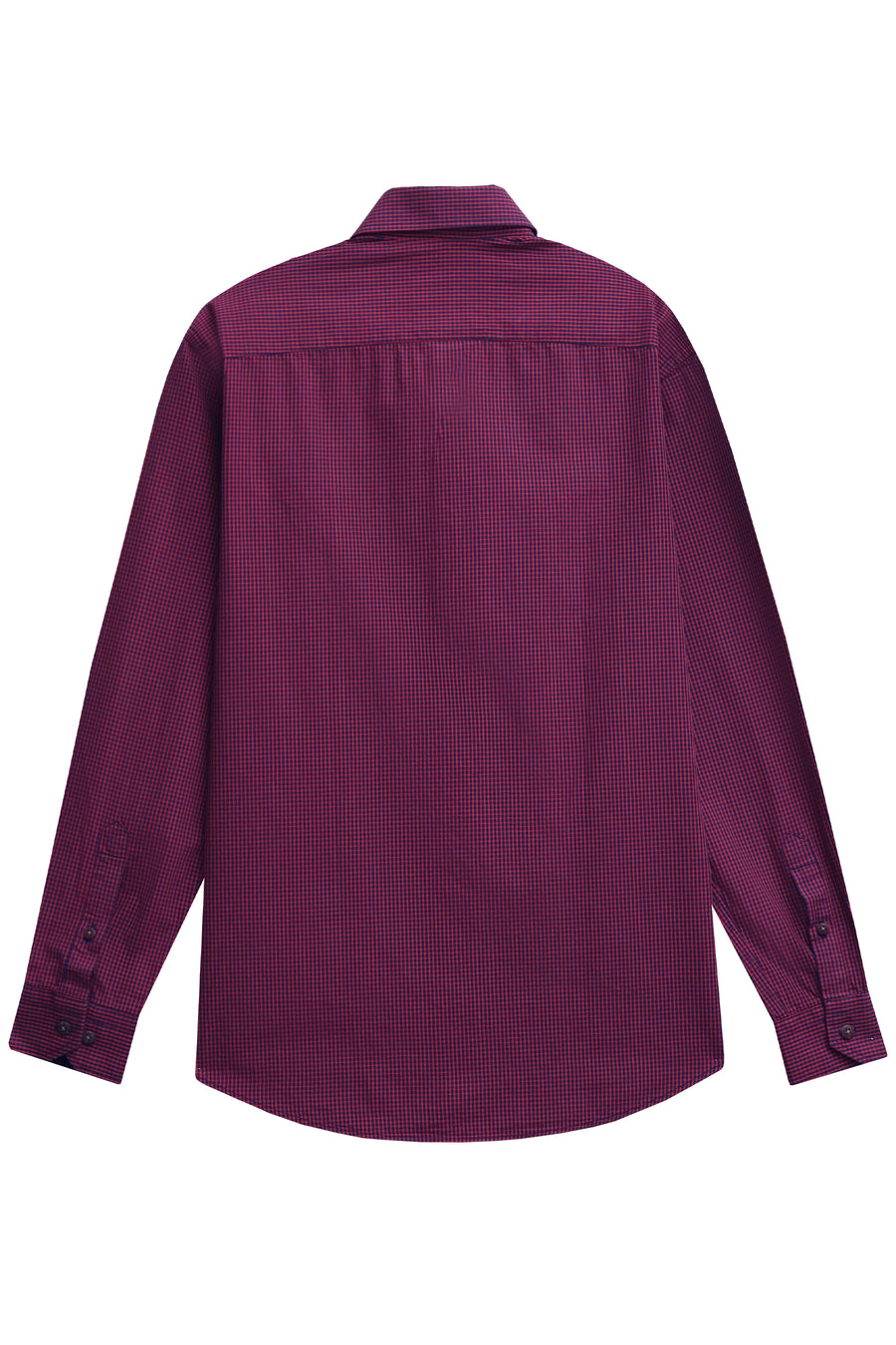 Maroon & Navy Check Double Pocket Shirt