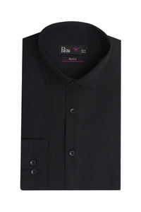Black Regular Fit Dress Shirt – Soft Luxury Finish