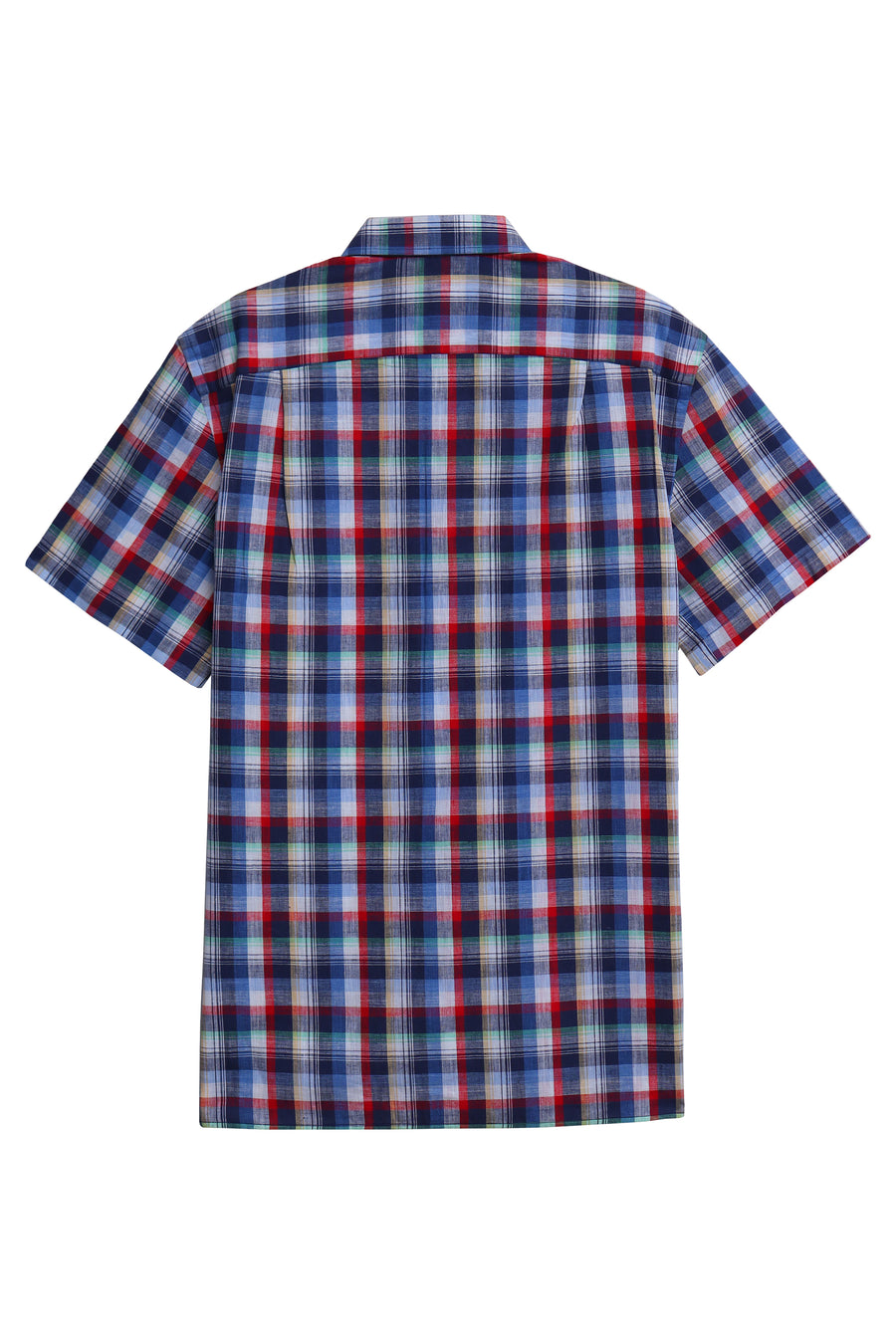 Red & Blue Cotton Linen Shirt