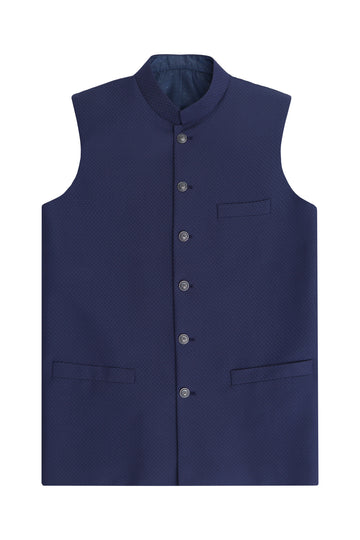 Classic Blue Dotted Waistcoat
