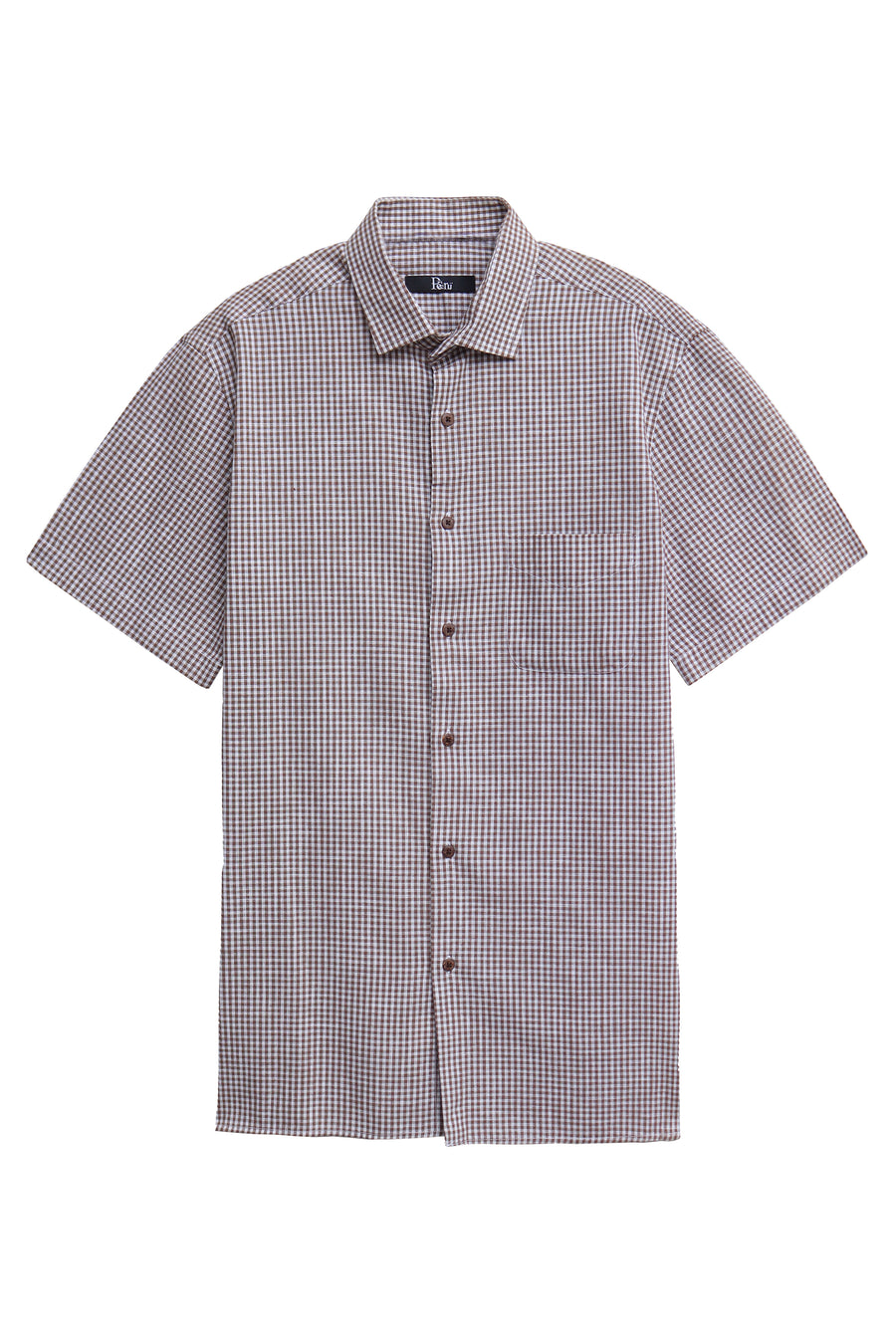 White & Brown Cotton Linen Shirt