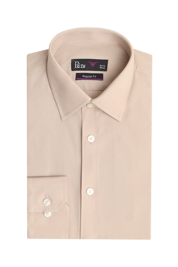 Beige Regular Fit Dress Shirt – Soft Luxury Finish