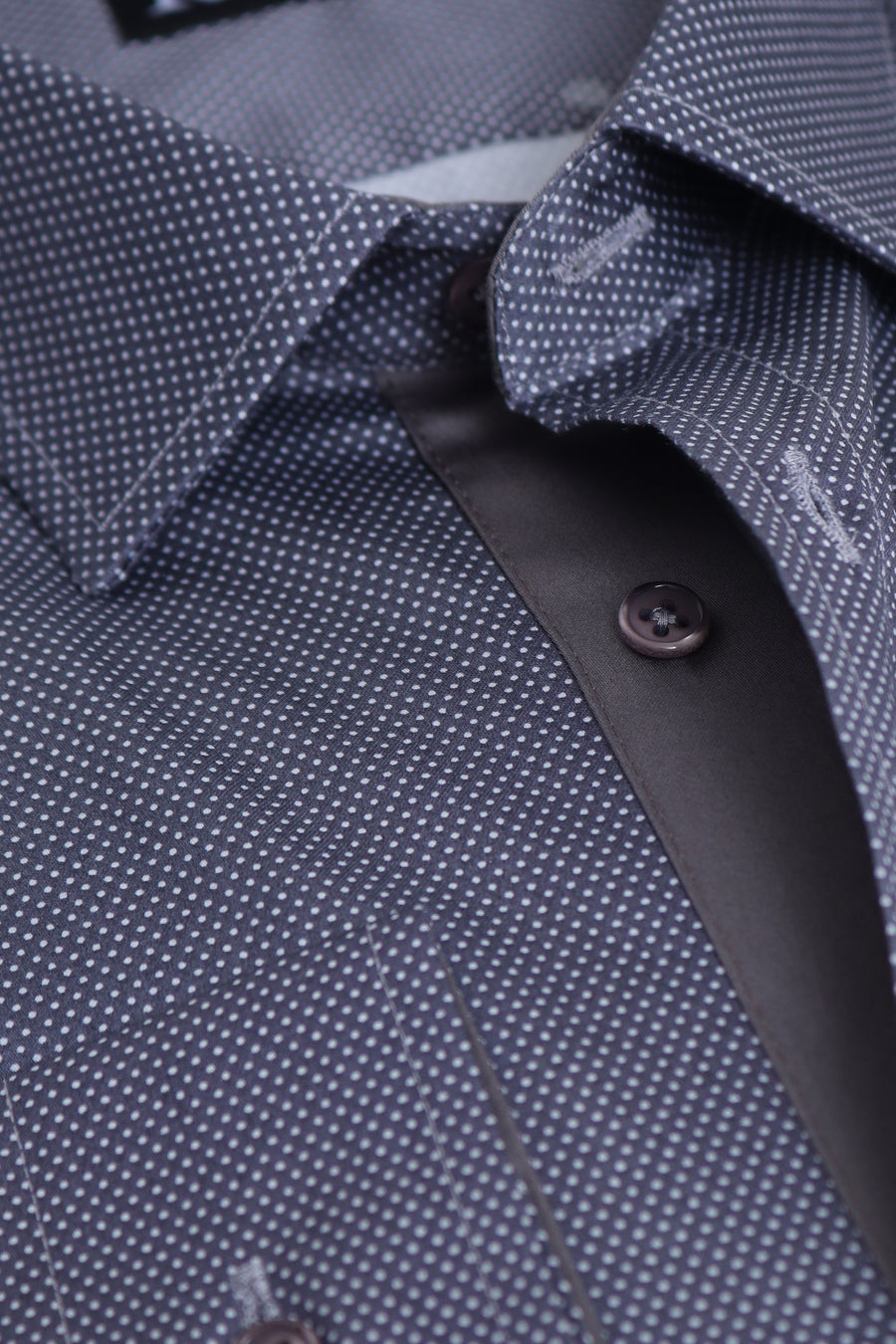 Grey Dotted Semi Formal Shirt