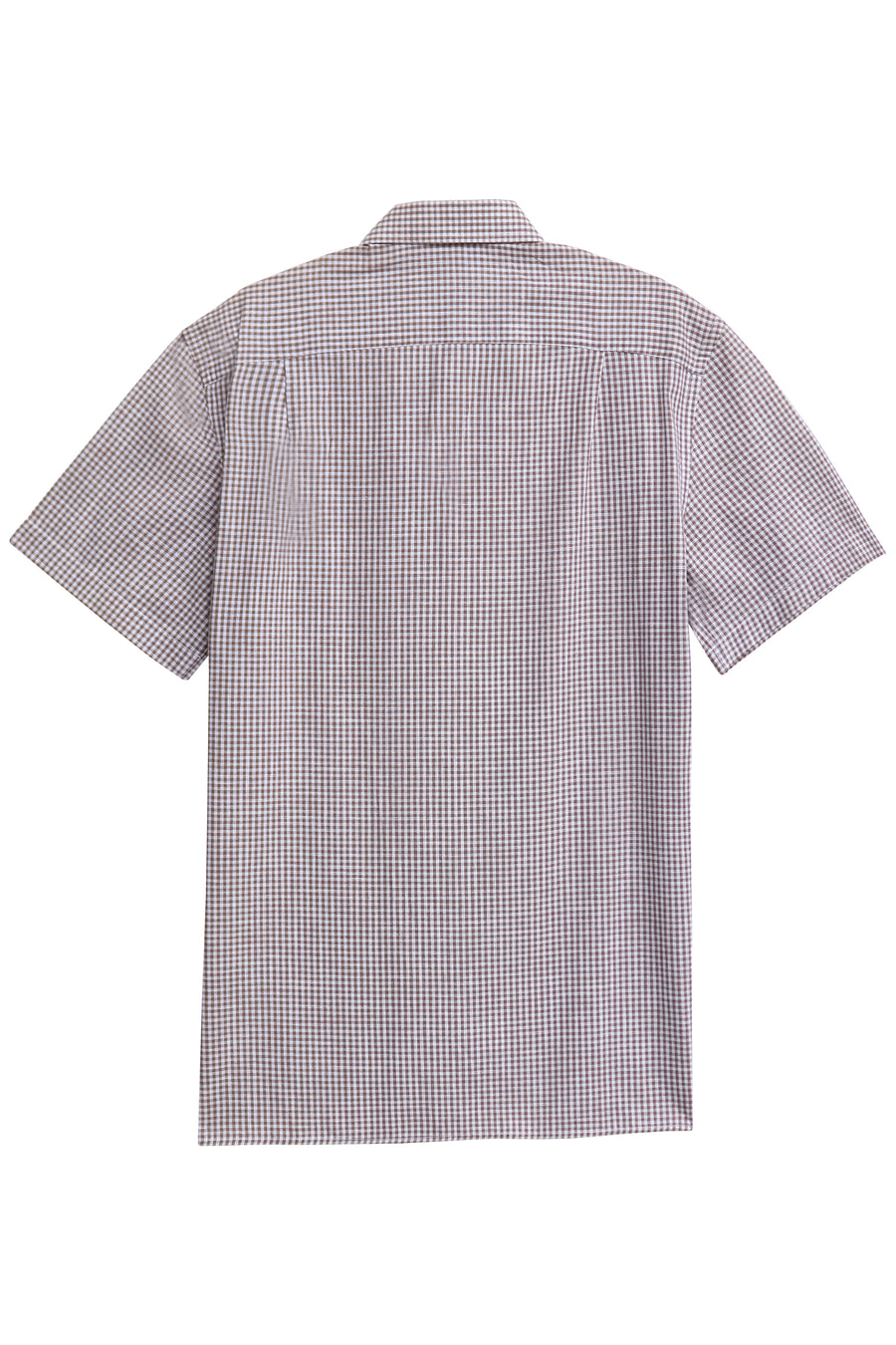 White & Brown Cotton Linen Shirt