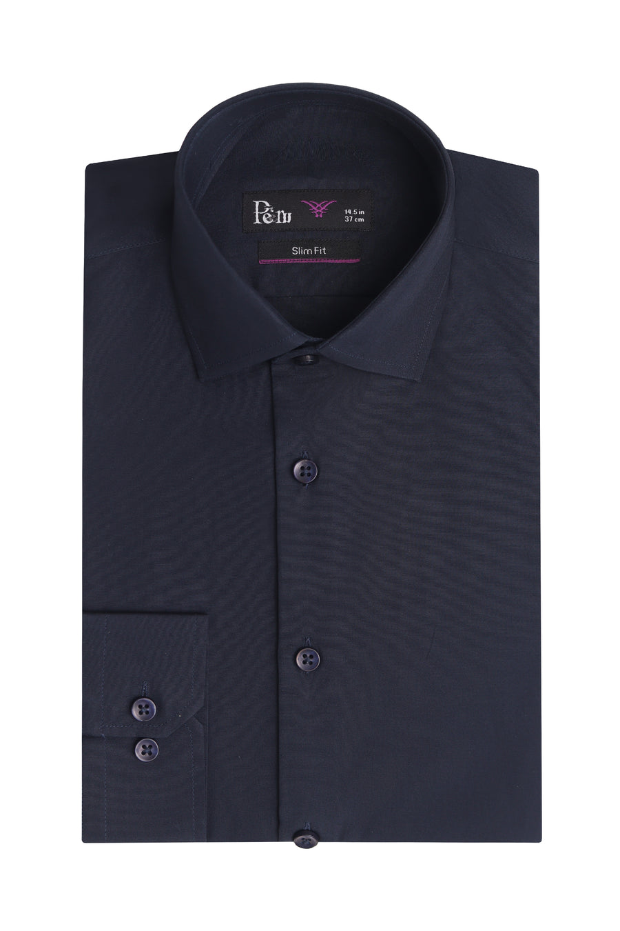 Navy Slim Fit Dress Shirt – Soft Luxury Finish