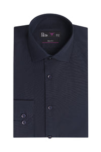 Navy Slim Fit Dress Shirt – Soft Luxury Finish