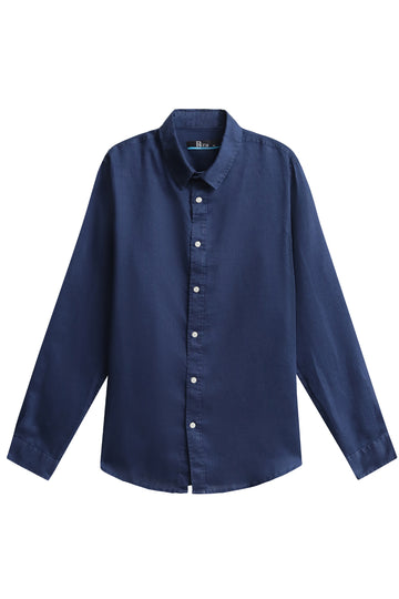 Classic Navy Full Sleeve Linen Shirt