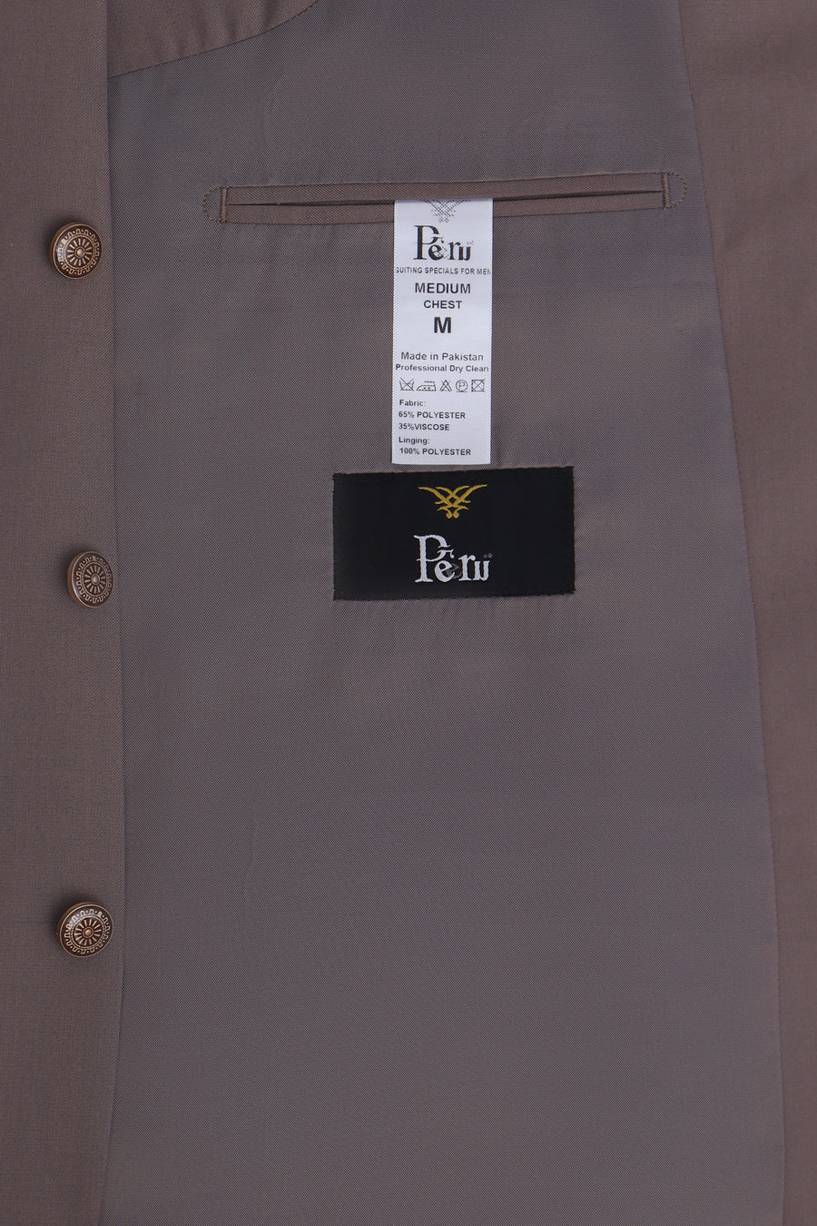 Classic Light Brown Ban Collar Waistcoat