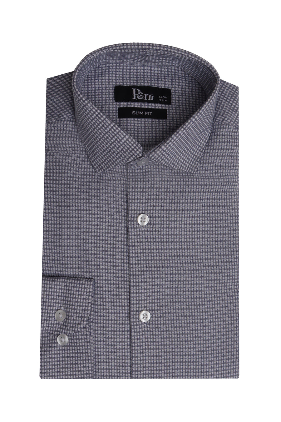 Light Grey Self Textured Slim Fit Dress Shirt - Made in Bangladesh