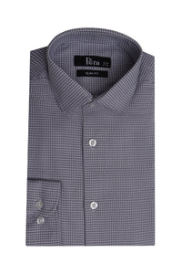Light Grey Self Textured Slim Fit Dress Shirt - Made in Bangladesh