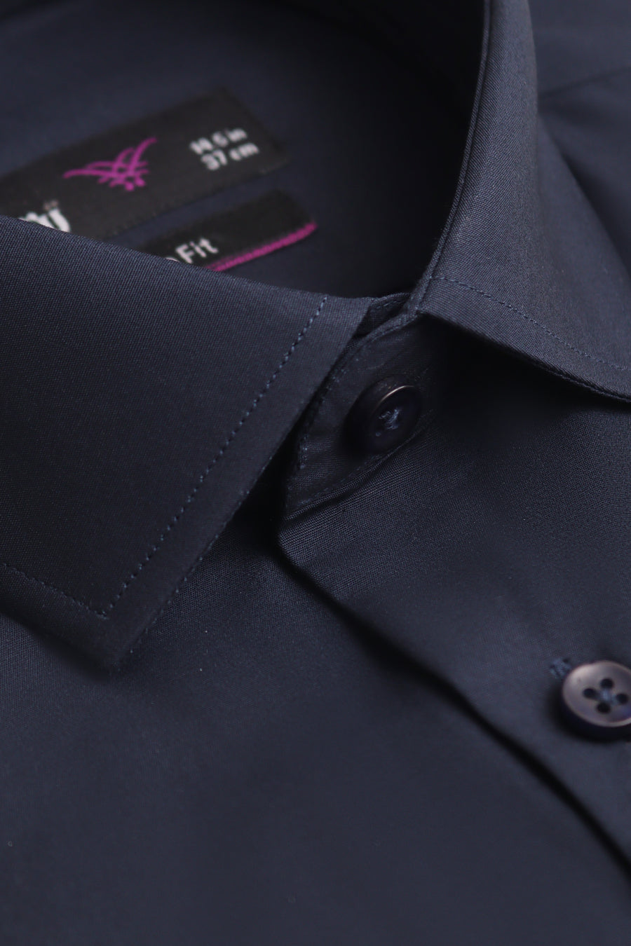 Navy Slim Fit Dress Shirt – Soft Luxury Finish