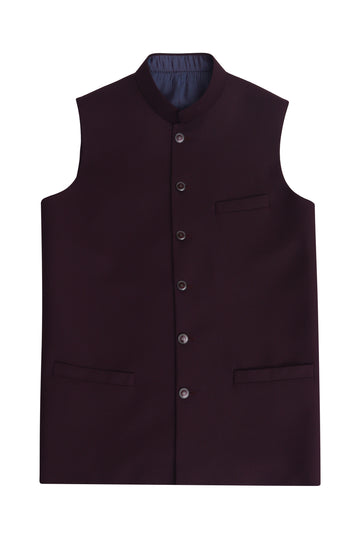 Classic Burgundy Self Waistcoat