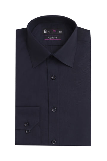 Navy Regular Fit Dress Shirt – Soft Luxury Finish