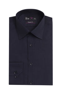 Navy Regular Fit Dress Shirt – Soft Luxury Finish