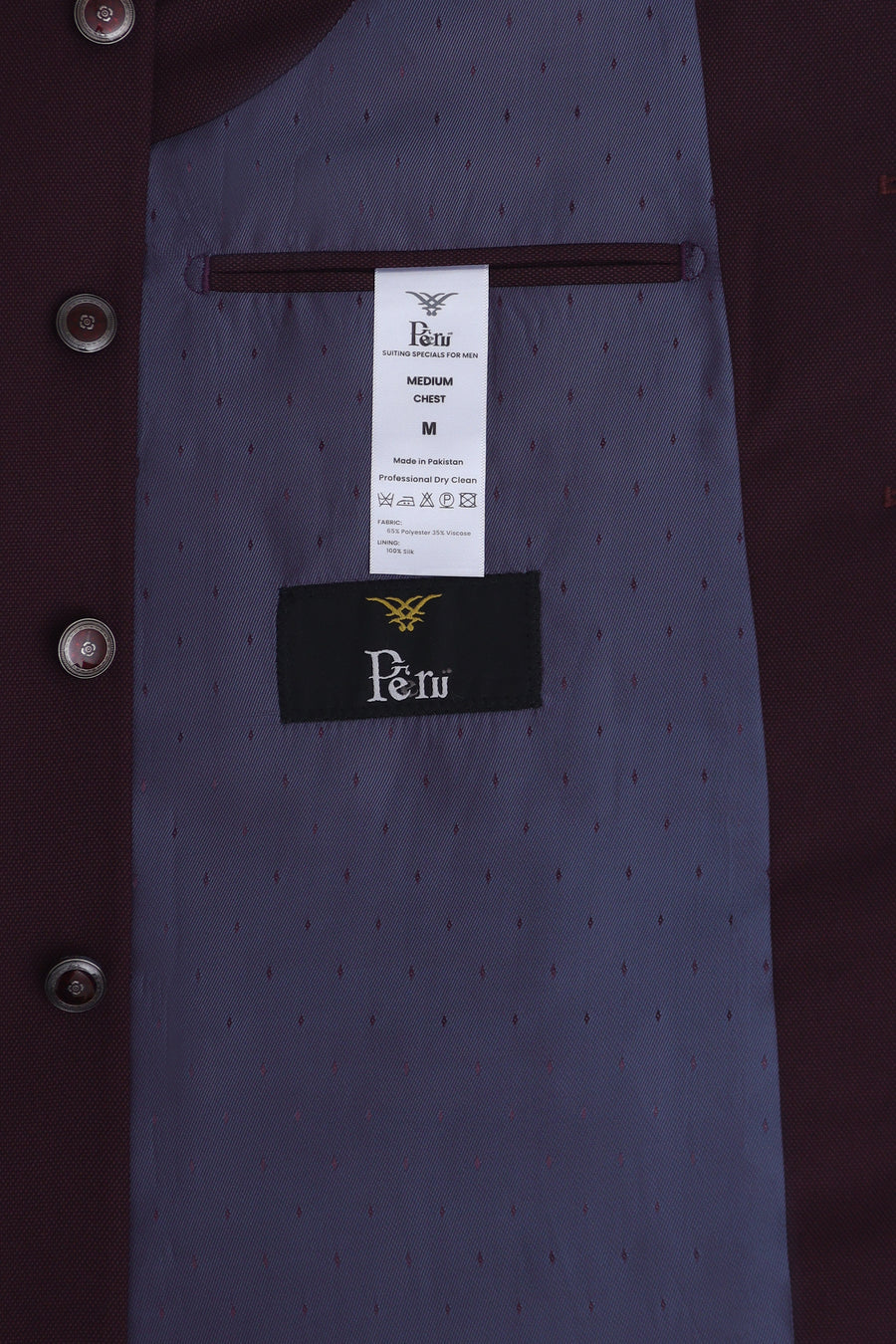 Classic Burgundy Self Waistcoat