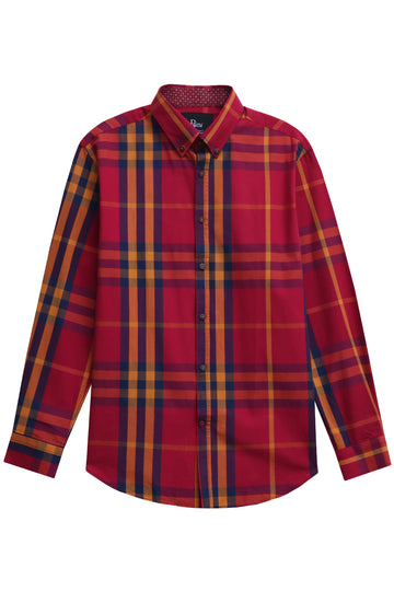 Classic Red Check Button Down Shirt
