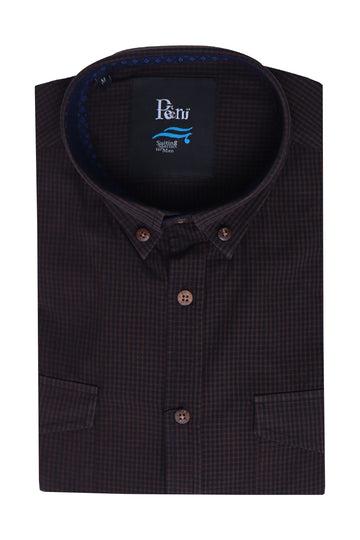 Brown Button Down Casual Shirt